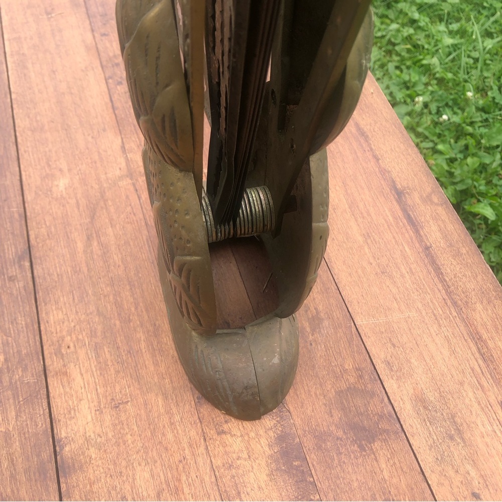 Vintage MCM Brass Fireplace Screen Pineapple - Picture 8 of 16